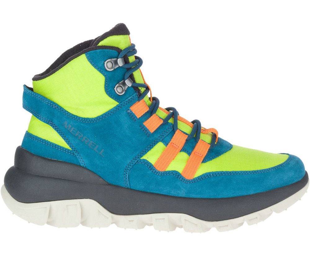 Merrell Boots Blue/Green - ATB Mid Polar Waterproof - Mens 73CKPWLAG